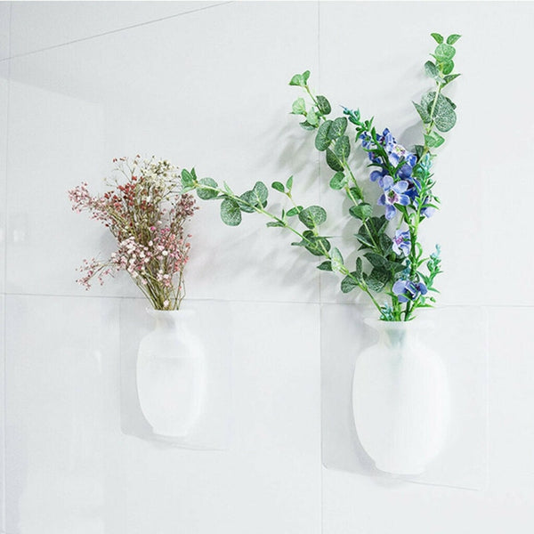 Rubber Silicone Sticky Flower Vase Wall Hang