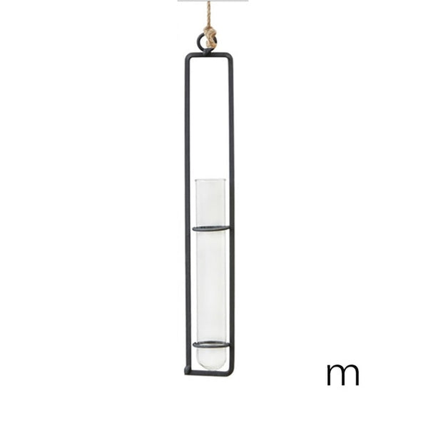 Glass and Wood Wall Vase