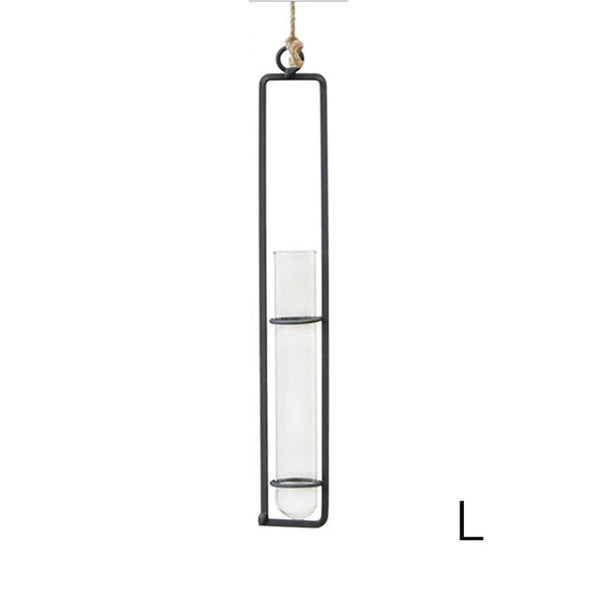 Glass and Wood Wall Vase