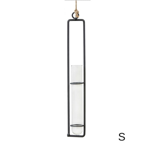 Glass and Wood Wall Vase