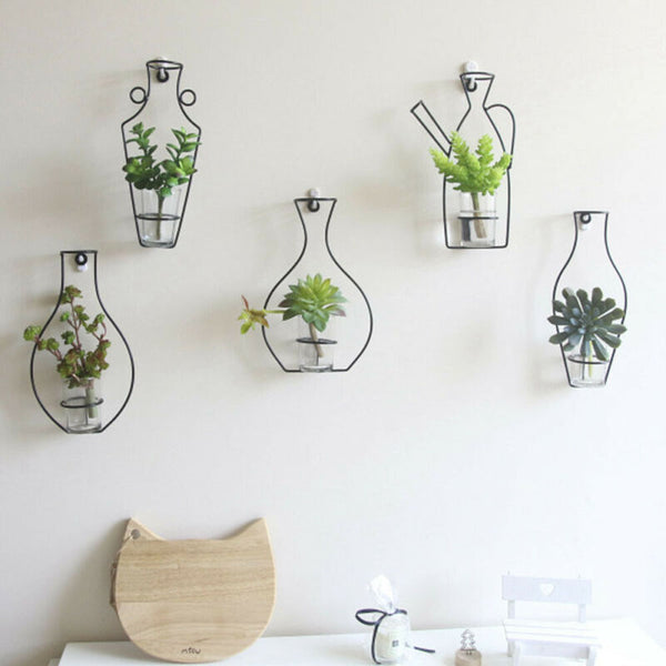 Nordic Style Iron Frame Wall Vase