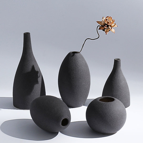 Blue Black Ceramic Vase