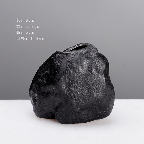 Black Small Stone Vase
