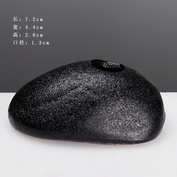 Black Small Stone Vase