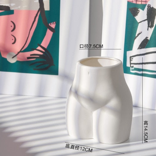 Simple Modern Ceramic White Human Body Vase