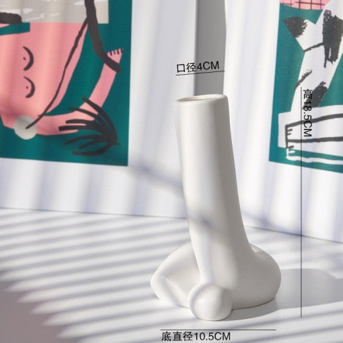 Simple Modern Ceramic White Human Body Vase