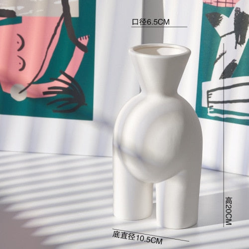 Simple Modern Ceramic White Human Body Vase
